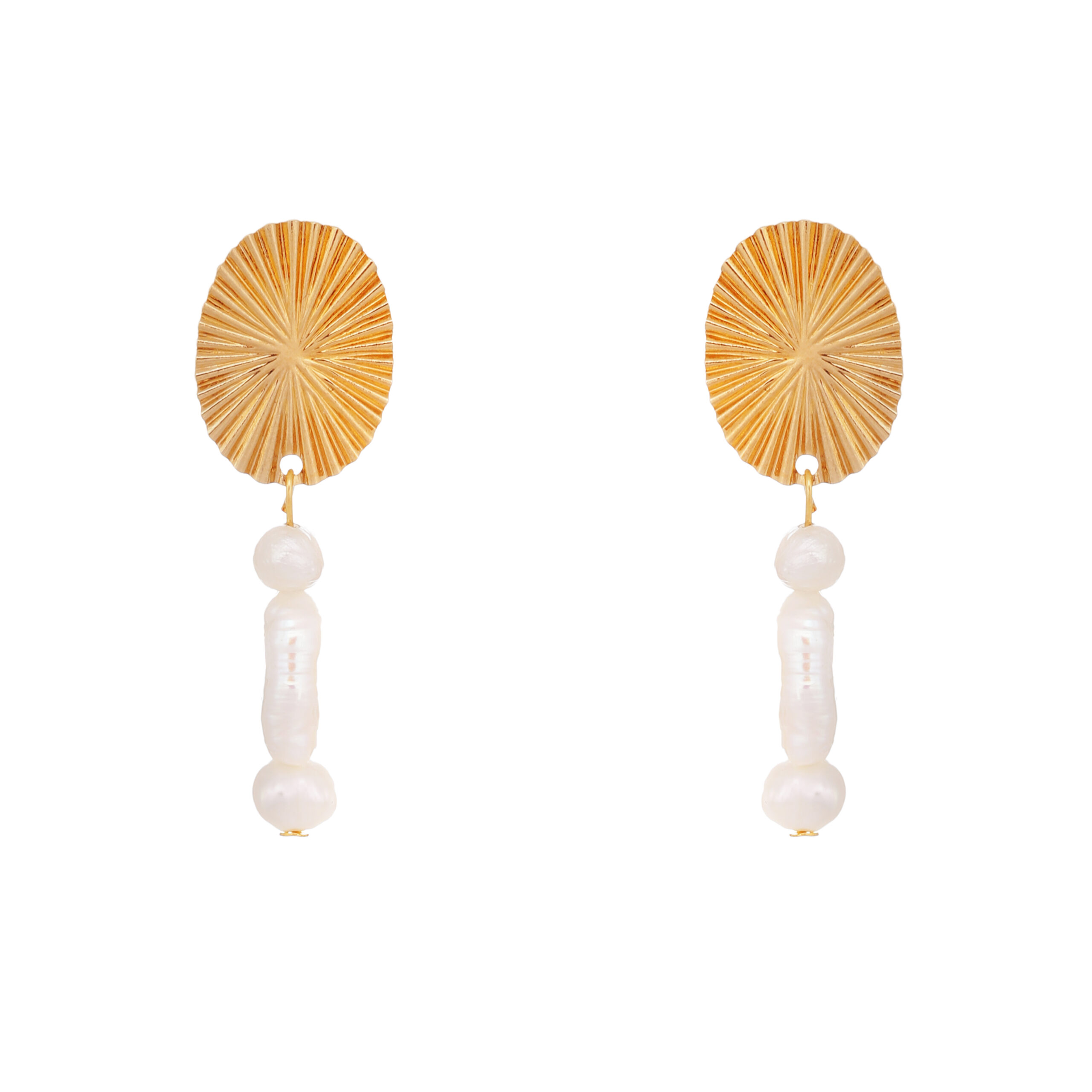 Earrings oval and Pearl Raindrop